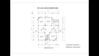 4 bhk home plan । 2 bhk house design । 1300 sq ft 4 bhk house plan । 4035 2 bhk house plan 4bhk [upl. by Enenstein]