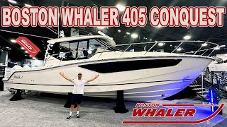 Best Luxury Fishing amp Family Boat Ever Boston Whaler 405 Conquest Review  Pricing [upl. by Adiaroz533]