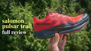 Salomon Pulsar Trail Shoe Review  Comfortable for Long Trail Days [upl. by Aihpledalihp]