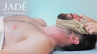 ASMR MALE FACIAL MASSAGE amp EXFOLIATION  JADÉ COMPLEXIONS [upl. by Adnahsam889]