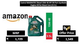 Castrol MAGNATEC Diesel 15W40 API SN PartSynthetic Engine Oil for Diesel Cars 35 L [upl. by Mylander]