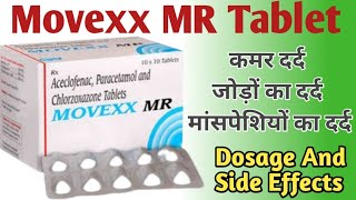 Movexx MR Tablet Uses  Aceclofenac Paracetamol And Chlorzoxazone Tablets  Dosage [upl. by Krenek]