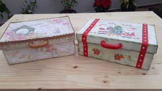 Maleta feita com caixa de sapato DIY Natal [upl. by Nordgren]