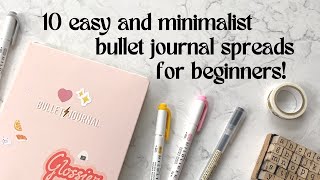 10 Minimalist Bullet Journal Spread Ideas For Beginners  Helpful Tips For Starting Out [upl. by Neoma]