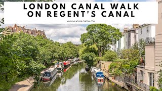 LONDON CANAL WALK ON REGENTS CANAL  Little Venice  Regents Park  Camden Market  Kings Cross [upl. by Alleiram]