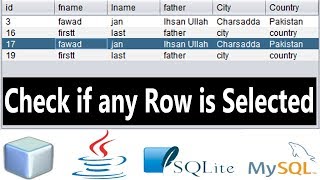 Java SWING 17  How to Check if Any Row is Selected in JTable in Java Netbeans sqlite mysql [upl. by Seigler610]