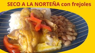 Seco a la norteña con frejoles  Receta peruana de Seco a la norteña [upl. by Nnayecats]