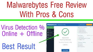 Malwarebytes Free Review with Pros amp Cons HINDI [upl. by Nohtahoj]