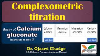 Complexometric titrationAssay of Calcium gluconate injectionreplacement or substitution titration [upl. by Lipman]