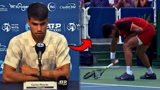 Alcaraz rompe raqueta ante Monfils quotEl peor partido que he jugado en mi vidaquot  ATP Cincinnati 2024 [upl. by Wilda658]