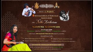 Mandolin Arangetram  ChiNidhi Hariharan [upl. by Ycnej]