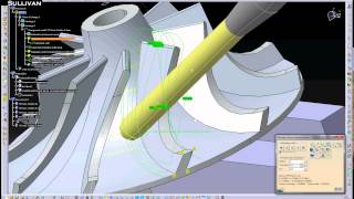 Catia V5R20 5Axis Turbo Impeller Simulation [upl. by Kama761]