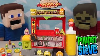 The Grossery Gang Season 2 Horrid Hot Dog Playset Unboxing Shopkin Puppet Steve [upl. by Dleifniw]