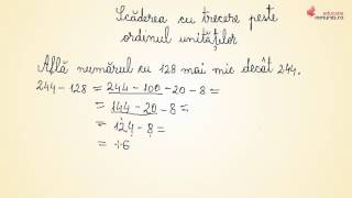 Scaderea cu trecere peste ordinul unitatilor  Matematica clasa a IIa [upl. by Edora]