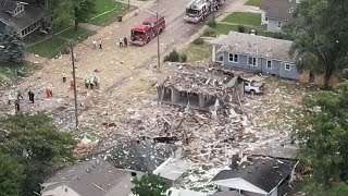 Indiana house explosion captured on camera 3 dead and 39 homes damaged [upl. by Aicilef]