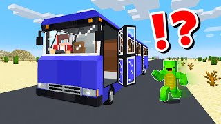 JJ and Mikey in FAMILY BUS HOUSE CHALLENGE in Minecraft  Maizen animation [upl. by Atirabrab365]