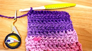 Crochet  Instructions point coquillage  Echarpe avec changement de couleurs [upl. by Roseann451]