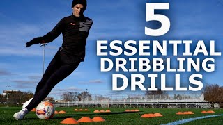 5 Essential Dribbling Exercises For Footballers  Improve Your Close Control [upl. by Belldame843]