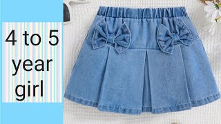 4 to 5 year girl skirt cutting and stitchingvery easy skirt cutting and stitching for bigners [upl. by Adiel169]