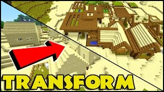 Transforming a Minecraft Desert Village  How To Build [upl. by Ibok]