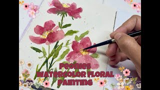 Peonies in watercolor [upl. by Eulalie403]