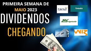 Dividendos chegando PRIMEIRA SEMANA MAIO 2023 e atualização na data de pagamento e valor a ser pago [upl. by Ardnazil859]