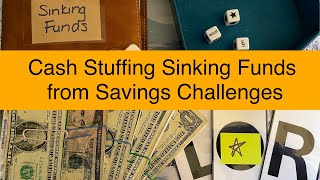 Cash Stuffing Sinking Funds l Completed Savings Challenges l Left Right Center Game l Feb W3 2024 [upl. by Erodisi]