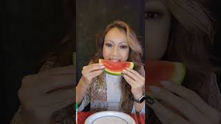 Lets try watermelon 🍉 with Tajin seasoning 🔥 shortvideo mukbang asmr deeseats2513 [upl. by Cosma]