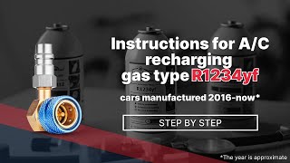 How to refill the air conditioning in a car with R1234yf EasyKlima instructions [upl. by Rawde407]