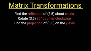 Matrix Transformations  Reflection Projection Rotation Operators  Linear Algebra [upl. by Esau]