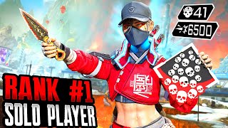 RANK 1 SOLO PLAYER DROPS 41 KILLS amp 6500 DAMAGE IN AMAZING TWO GAMES Apex Legends Gameplay [upl. by Rosenkrantz]