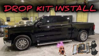 2015 Crew cab Silverado gets a drop kit installed [upl. by Colene]