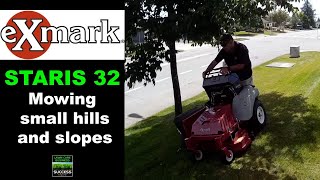 Exmark Staris 32 mowing small hills and slopes [upl. by Souvaine765]