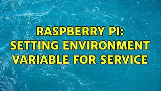 Raspberry Pi Setting environment variable for service [upl. by Einnod]