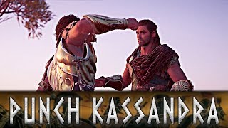 Assassins Creed Odyssey  Kassandra talks to Alexiosand Punches Him in the Face [upl. by Ydissahc305]