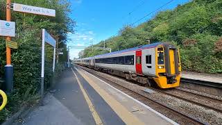 Transport For Wales Class 158 Super Sprinters Passing Coseley Station [upl. by Olemrac293]