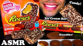 ASMR REESES PEANUT BUTTER CUPS PIECES ICE CREAM CHOCOLATE KLONDIKE BAR JERRY CANDY ASMR MUKBANG [upl. by Yednil118]