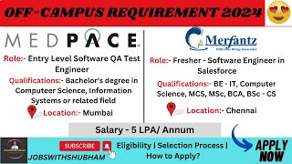 OffCampus Hiring😍 QA Software Eng Job Opportunities for Fresher  Salary 5LPA🔥 jobswithshubham [upl. by Blossom]