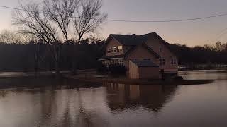 Gasconade River JeromeMo 11624 RARE FLOOD 28FT [upl. by Ynnatirb916]