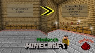 Auotmatsches Lager amp Sortiersystem MINECRAFT Tutorial Redstone [upl. by Lillian]