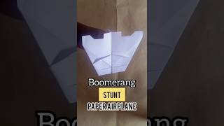 BOOMERANG  STUNT PAPER AIRPLANE  SUPER EASY DIY origamiart [upl. by Fisk]