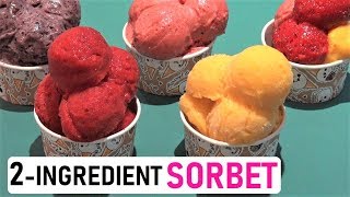 2Ingredient Sorbet 3 Ways  EASY Homemade Sorbet Recipe [upl. by Ladnek]