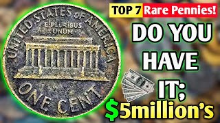 TOP 7 ULTRA RARE LINCOLN PENNIES WORTH MONEY  MOST RARE amp VALUABLE COINS TO LOOK FOR [upl. by Crista]