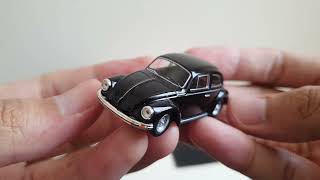 Kyosho Volkswagen Beetle 1303  VW Kodok Black Classic 164 Diecast Quick Look Detailed Review [upl. by Atilrahc]