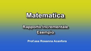 Rapporto Incrementale Esempio [upl. by Karney]