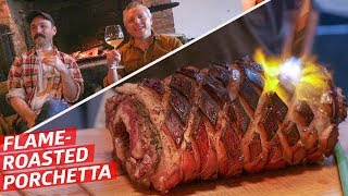 What Does a FireplaceRoasted Porchetta Taste Like — Prime Time [upl. by Olwen]