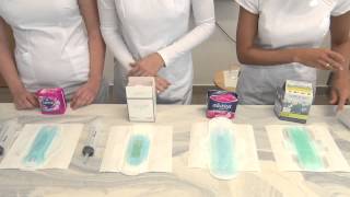 Sanitary Pads Liquid Absorption Comparison Test [upl. by Idyh]