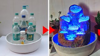 Amazing Water Fountain with Plastic Bottle and Led DIY [upl. by Maccarthy]