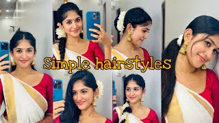 SIMPLE HAIRSTYLES FOR THIS ONAM 🌺♥️ onam2024 hairstyle tutorial grwm kalyani fyp trend onam [upl. by Avirt]