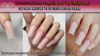 Ricostruzione unghie con ACRYGEL e DUAL FORMS  gel polish MODELONES [upl. by Ydnew]